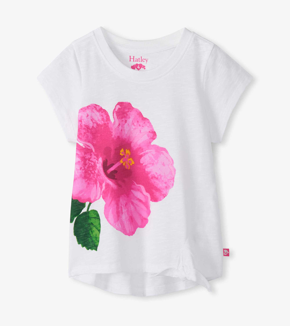 Girls Hibiscus Tie Front T-Shirt | Hatley