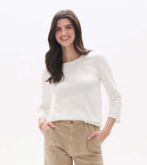 3/4 Sleeve Knit Top - White | Hatley Outlet Women