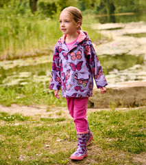 Girls Violet Butterflies Rain Jacket | Hatley Sale Girls