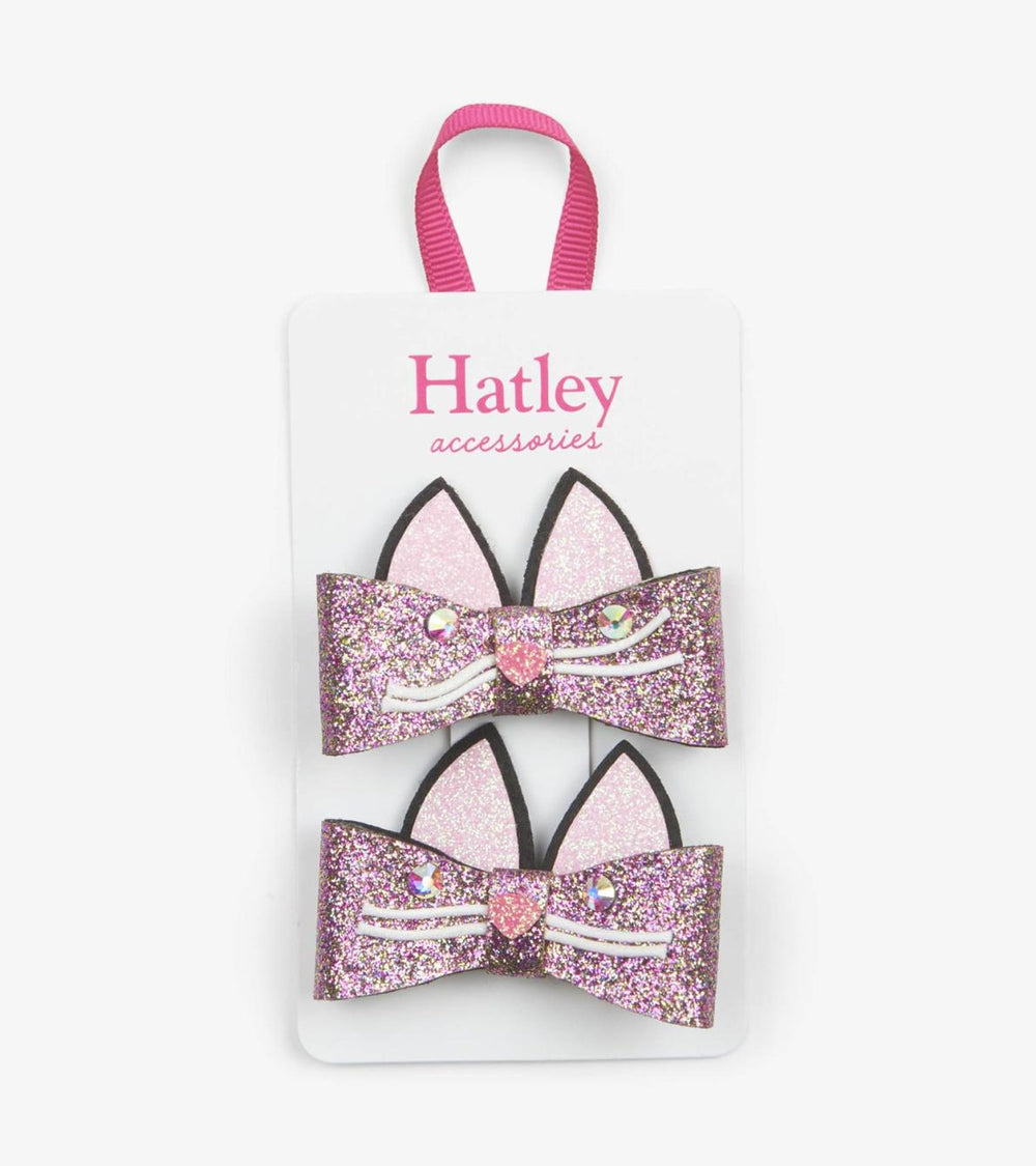 Hatley Accessories | Girls Glitter Kitties Hair Clips