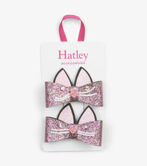 Hatley Accessories | Girls Glitter Kitties Hair Clips