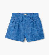 Hatley Bottoms | Girls Girls Belted Chambray Paper Bag Shorts