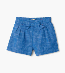 Hatley Bottoms | Girls Girls Belted Chambray Paper Bag Shorts