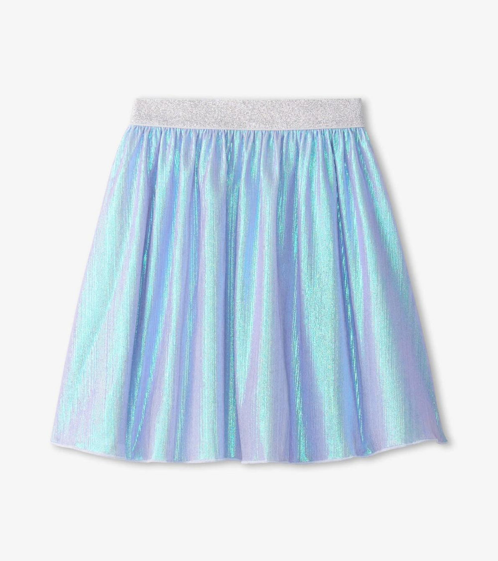 Hatley Bottoms | Girls Girls Silver Metallic Mid Length Skirt