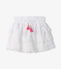 Hatley Bottoms | Girls Girls White Hearts Floaty Skort