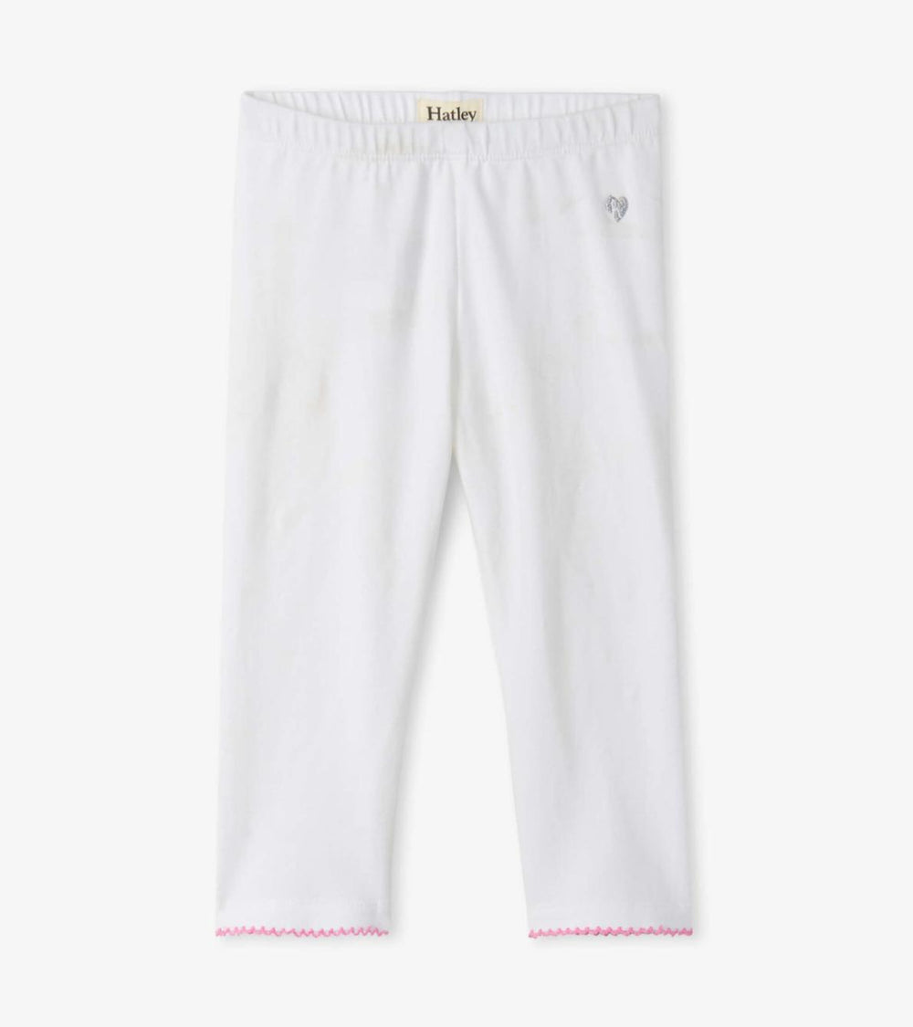 Hatley Bottoms | Girls Girls White Summer Capri Leggings
