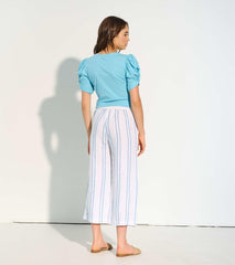 Hatley Bottoms | Women Cropped Wide Leg Pants - Sunny Stripes