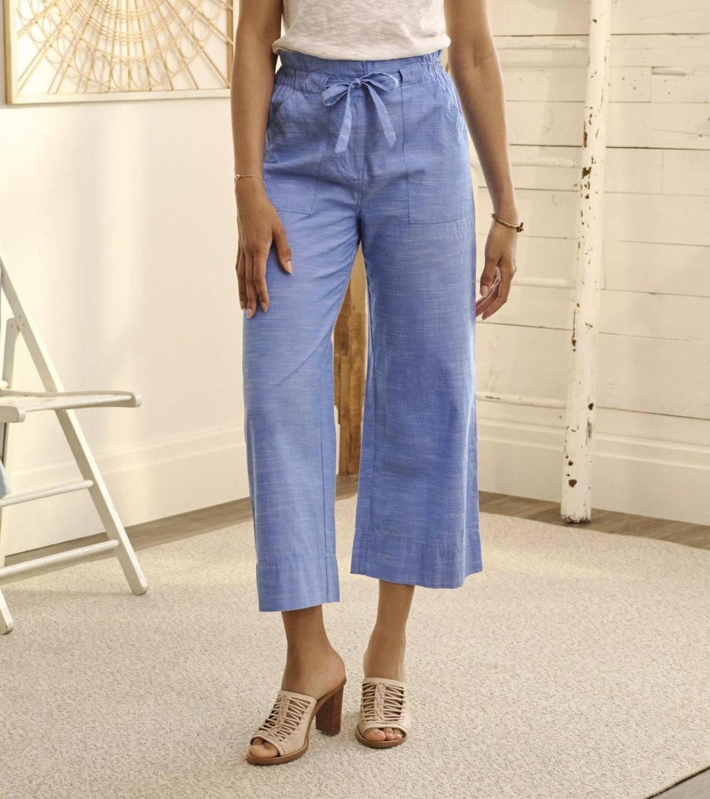 Hatley Bottoms | Women Tie Front Pants - Chambray