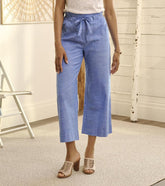 Hatley Bottoms | Women Tie Front Pants - Chambray