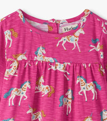 Hatley Dresses | Baby & Toddler Baby & Toddler Girls Folksy Unicorns Gathered Tiered Dress