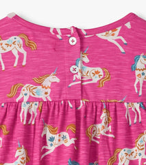 Hatley Dresses | Baby & Toddler Baby & Toddler Girls Folksy Unicorns Gathered Tiered Dress