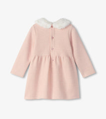 Hatley Dresses | Baby & Toddler Baby & Toddler Girls Rose Elegance Herringbone Fur Trim Dress