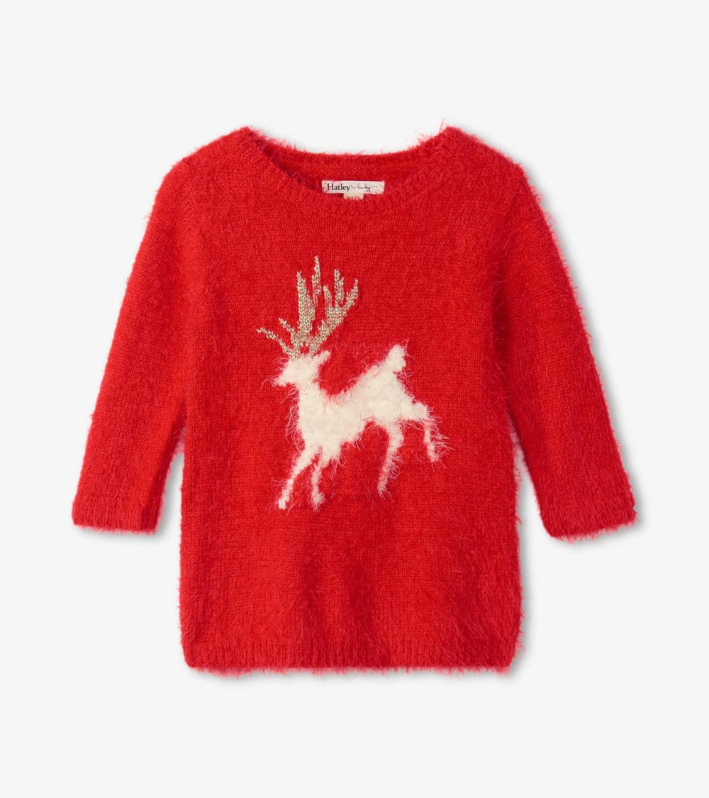 Hatley Dresses | Baby & Toddler Christmas Reindeer Fuzzy Sweater Dress