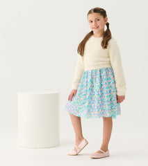 Hatley Dresses | Girls Girls Cami Lace Fuzzy Mixed Sequin Skirt Dress