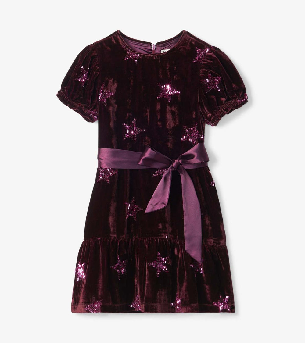 Hatley Dresses | Girls Girls Sequin Stars Velvet Dress