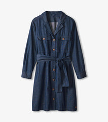 Hatley Dresses | Women Denim Shirt Dress - Dark Wash