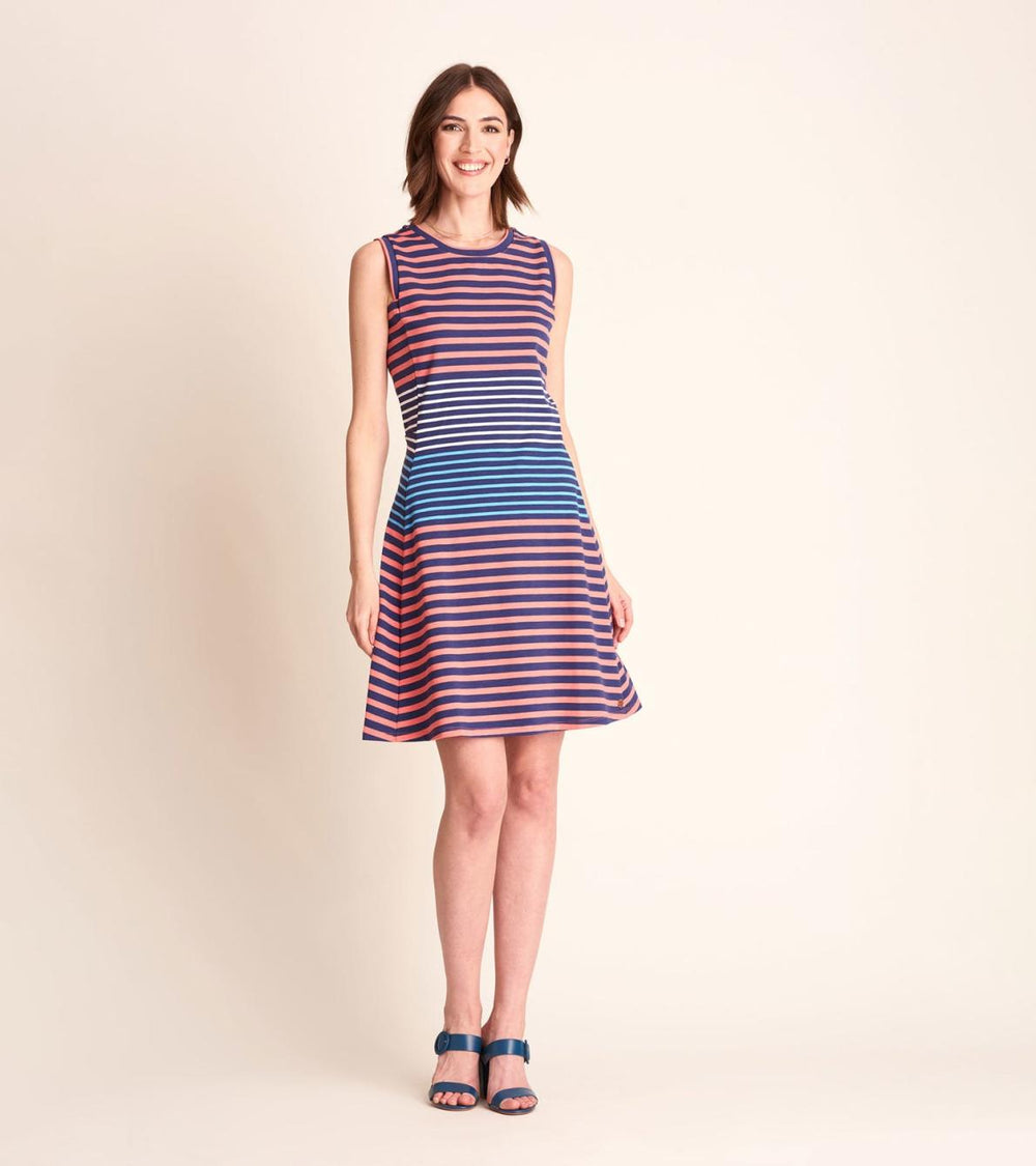 Hatley Dresses | Women Sarah Dress - Navy And Coral Stripes