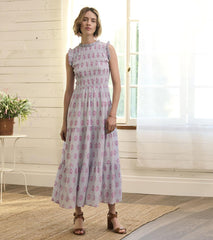 Hatley Dresses | Women Smocked Maxi Dress - Wildflower Seersucker