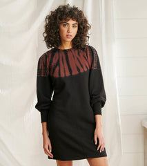 Hatley Dresses | Women Sweatshirt Dress - Caviar Storm Tie Dye