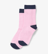 Hatley Footwear | Girls Pink & Navy Crew Socks