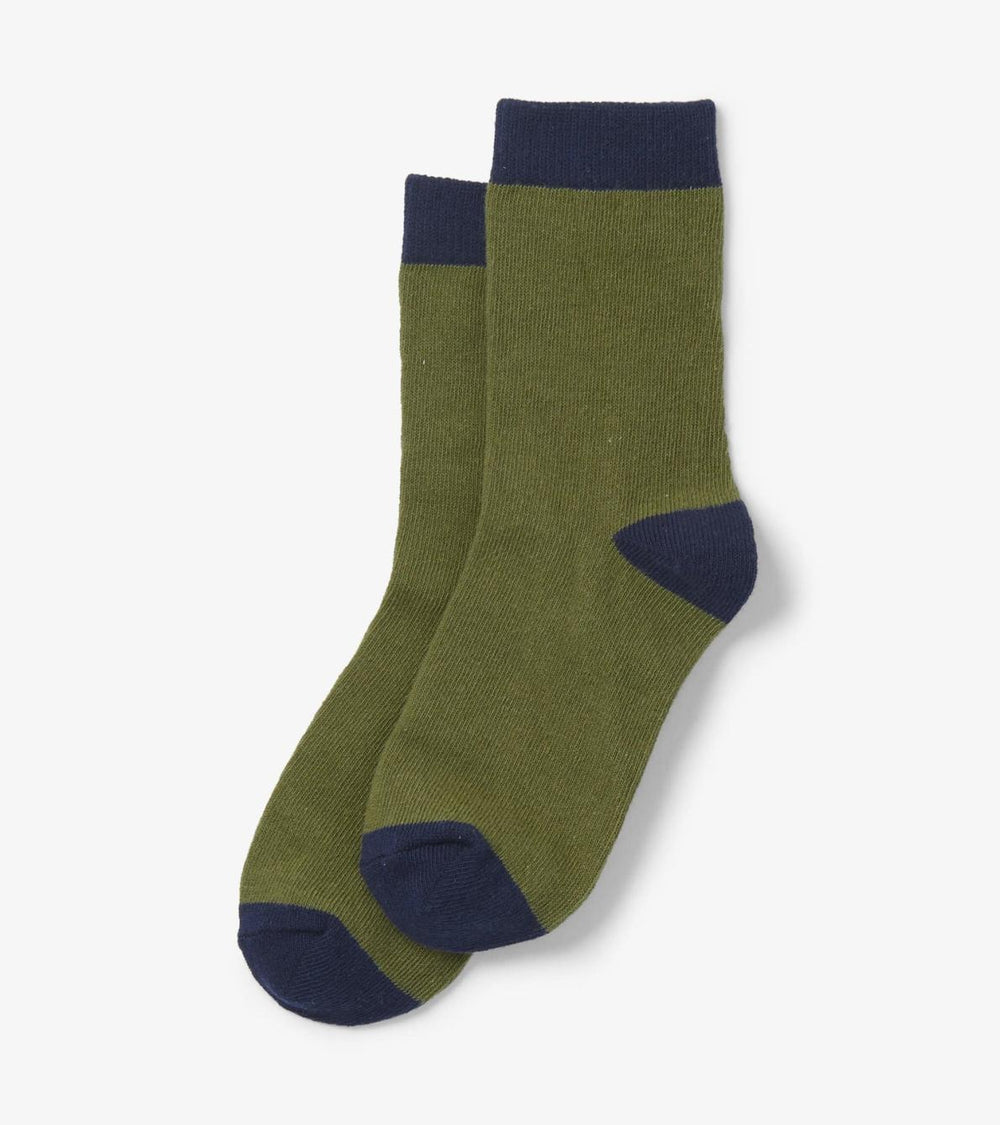 Hatley Footwear | Girls/Boys Green & Navy Crew Socks
