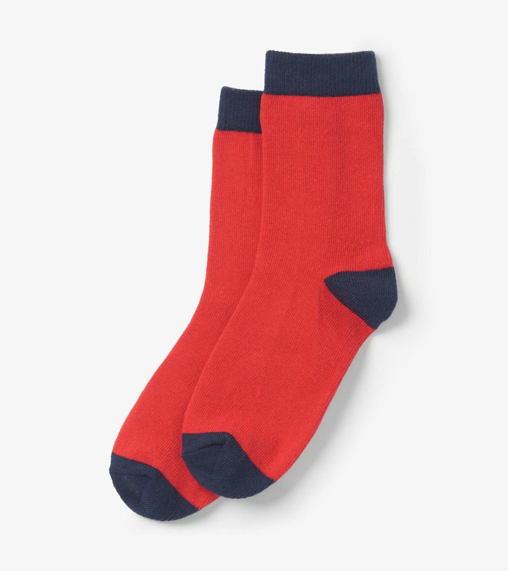 Hatley Footwear | Girls/Boys Red & Navy Crew Socks