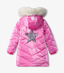 Hatley Outerwear | Girls Pink Star Puffer Jacket