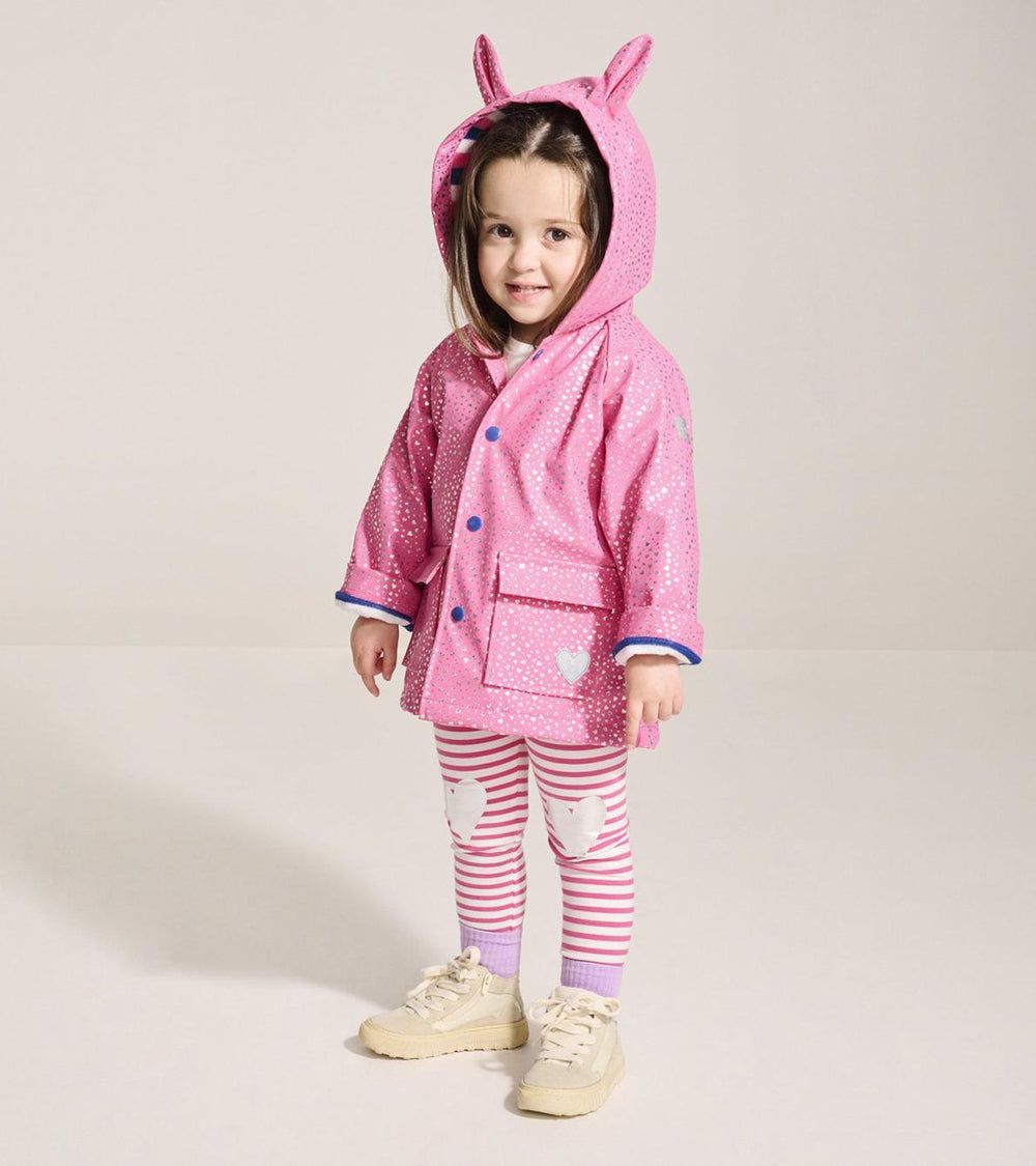 Hatley Rainwear | Baby & Toddler Baby & Toddler Girls Glitter Hearts Button-Up Rain Jacket