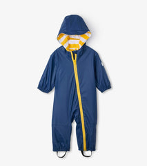Hatley Rainwear | Baby & Toddler Navy Terry Lined Baby Rain Suit