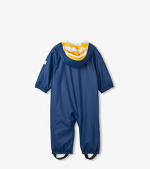 Hatley Rainwear | Baby & Toddler Navy Terry Lined Baby Rain Suit