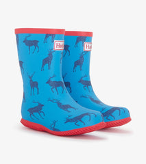 Hatley Rainwear | Boys Boys Blue Elks Packable Rain Boots