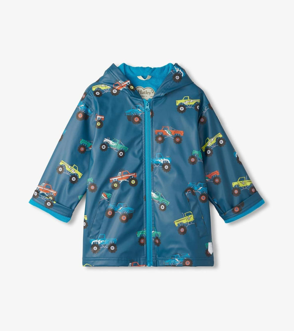 Hatley Rainwear | Boys Boys Monster Trucks Zip-Up Rain Jacket