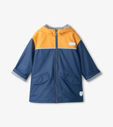 Hatley Rainwear | Boys Yellow & Navy Zip-Up Rain Jacket
