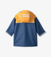Hatley Rainwear | Boys Yellow & Navy Zip-Up Rain Jacket