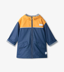 Hatley Rainwear | Boys Yellow & Navy Zip-Up Rain Jacket
