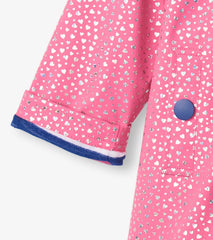 Hatley Rainwear | Girls Girls Glitter Hearts Button-Up Rain Jacket