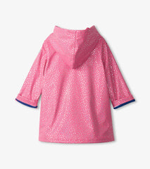 Hatley Rainwear | Girls Girls Glitter Hearts Button-Up Rain Jacket