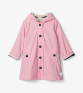 Hatley Rainwear | Girls Girls Pink & Navy Button-Up Rain Jacket