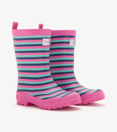 Hatley Rainwear | Girls Girls Rose Violet Stripes Matte Rain Boots