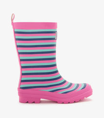 Hatley Rainwear | Girls Girls Rose Violet Stripes Matte Rain Boots