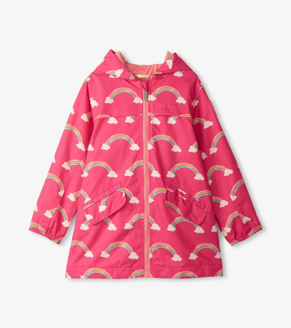 Hatley Rainwear | Girls Girls Summer Rainbow Zip-Up Lightweight Rain Jacket