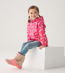 Hatley Rainwear | Girls Girls Summer Rainbow Zip-Up Lightweight Rain Jacket