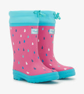 Hatley Rainwear | Girls Girls Tiny Drops Sherpa Lined Rain Boots