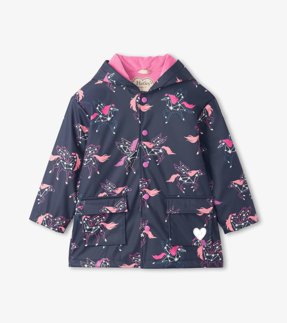 Hatley Rainwear | Girls Girls Unicorn Constellations Colour Changing Button-Up Rain Jacket