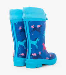 Hatley Rainwear | Girls Prancing Horses Sherpa Lined Rain Boots