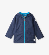 Hatley Rainwear | Girls/Boys Navy Zip-Up Lightweight Rain Jacket