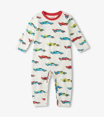 Hatley Rompers | Baby & Toddler Baby Boys Water Colour Racecars Long Sleeve Romper
