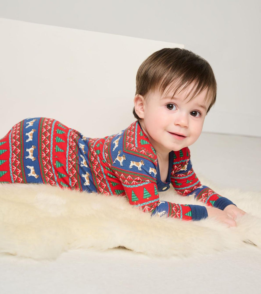Hatley Sleepwear | Baby & Toddler Baby Bulldog Fair Isle Bamboo Footed Sleeper