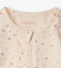 Hatley Sleepwear | Baby & Toddler Pretty Hearts Newborn Ruffle Footed Sleeper