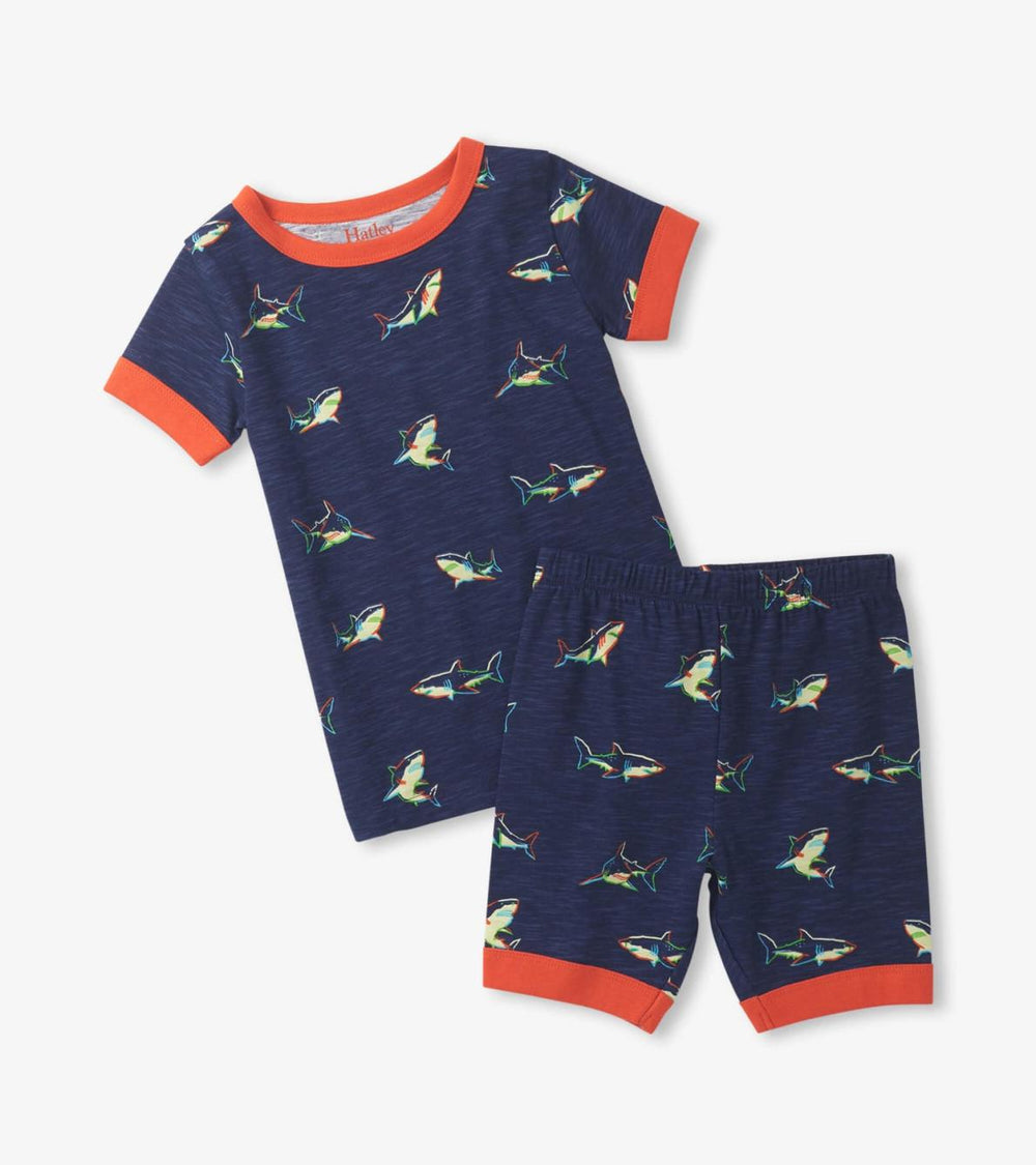 Hatley Sleepwear | Boys Boys Glow Sharks Short Pajama Set